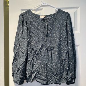 Floral Print Women's Peasant Top